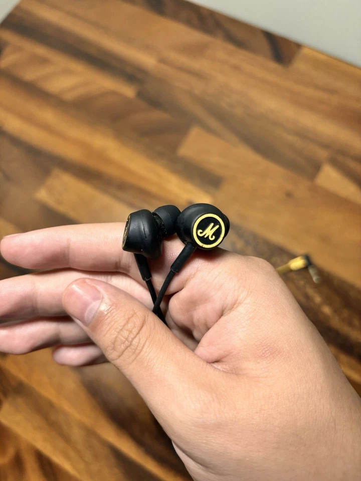 Marshall Mode EQ in-Ear Headphones 3.5mm Wired Earphones Switch Black Brass - Image 2 of 4