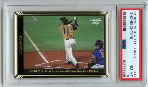 PSA 8 SHOHEI OHTANI 2018 BBM Grateful Days #11 First Ever Lead off HR Pitcher