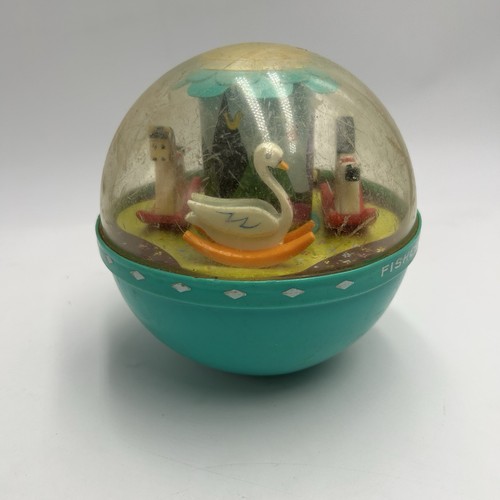 VTG 1966 Fisher Price Toys Roly Poly Chime Ball #165 Musical Baby Carousel READ - Picture 2 of 6