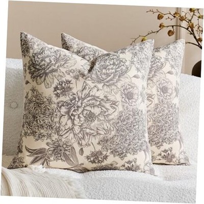 Floral Vintage Pillow Covers 20x20 Inch Set 20