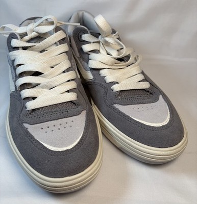 Vans Men's Rowan Zorilla Frost Gray White Suede Canvas Shoes size 7.5 EUC