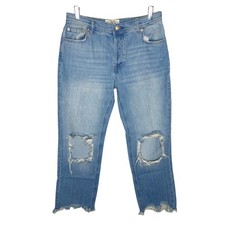 We the Free x Free People Maggie Mid Rise Straight Distressed Jeans Size 26