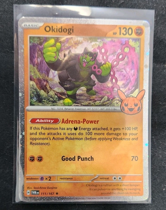 Okidogi FART SWIRL + ERROR COSMOS HOLO BLEED 111/167 Pokemon TCG Card TWM