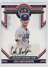 2022 USA Baseball Stars & Stripes Black Ink 80/125 Cole Kirschsieper Auto sc8