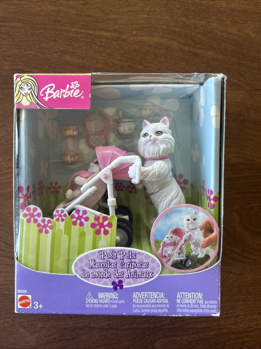 Barbie Posh Pets 2003 – Figurine Animal Mattel, Chat Multicolore, Collection