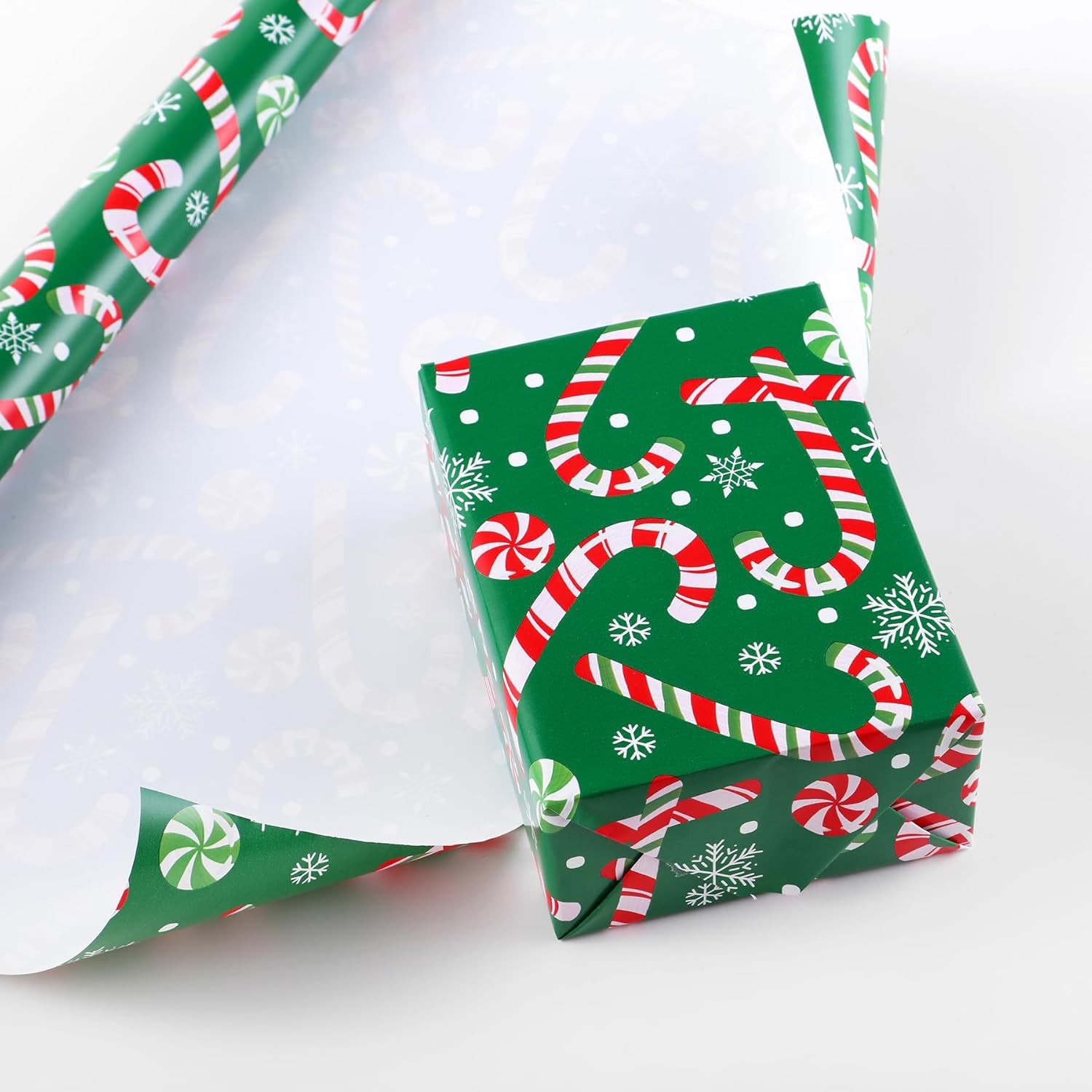 Miss DuiDui Christmas Green Wrapping Paper 17 inches by 32.8 feet, Green, A 