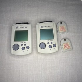Lot Of 2 Sega Dreamcast Visual Memory Unit VMU HKT-7000 Card - LIGHT GRAY,