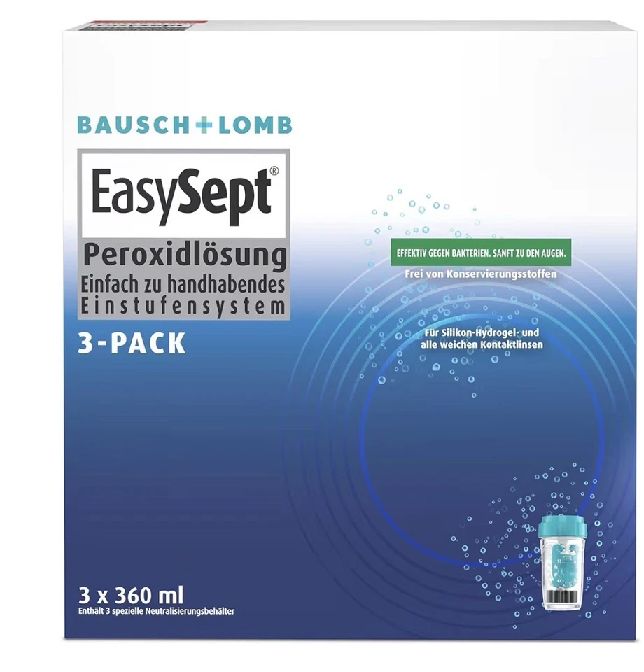 EasySept 3-Pack 3 x 360ml + 120ml Pflegemittel Peroxidlösung von Bausch + Lomb - Bild 1 von 1