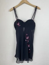 Vtg Studio Donatella Lingerie Slip Womens M Love Theme Heart Valentines Sheer