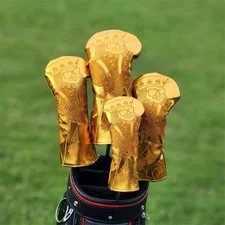 SWAG Gold King Golf Head Cover Driver, Fariway Wood, Hybrid 4pcs Set
