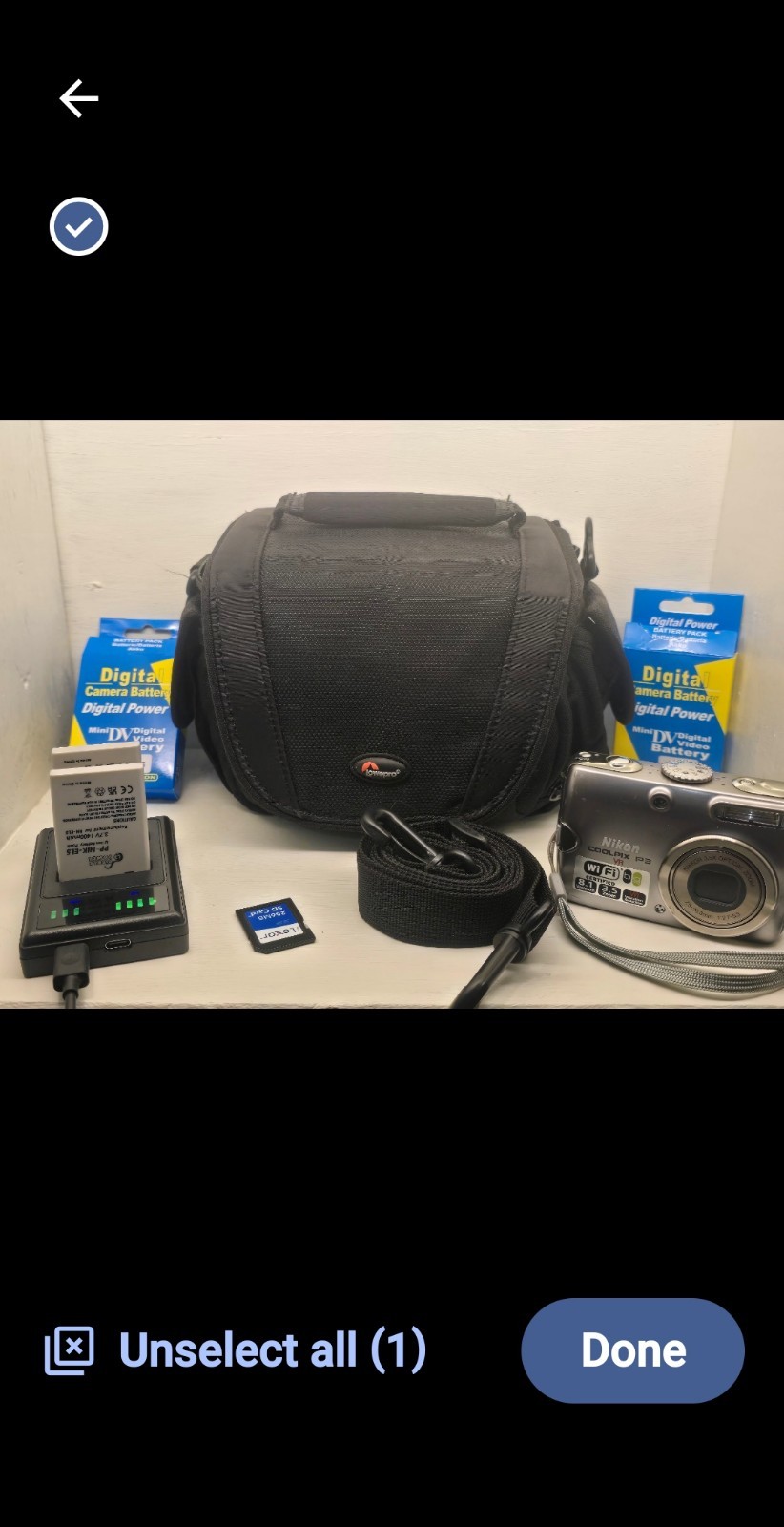 Nikon COOLPIX P3 Retro Wi‑Fi Camera VR TESTED,  & A 3 Batteries Charger & Bag