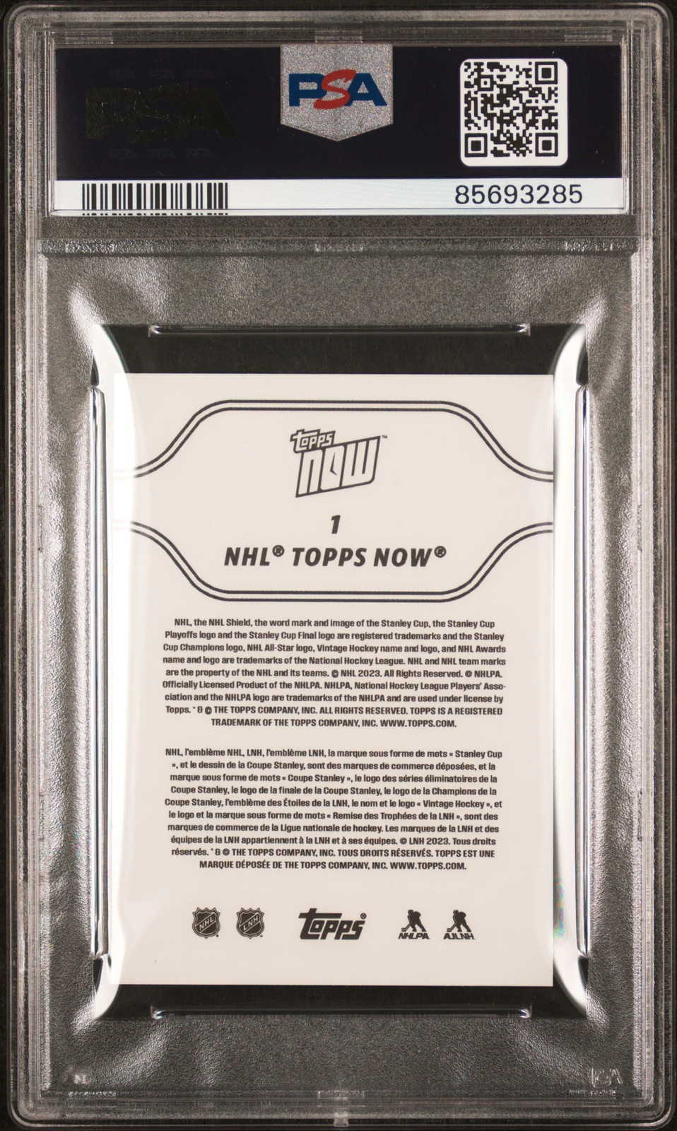 2023 Topps Now NHL Stickers Connor Bedard Rookie #1 PSA 6 Chicago Blackhawks view 2
