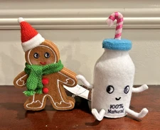 2024 Target Wondershop Felt Holiday GINGERBREAD MAN COOKIE & MILK Duo-Christmas