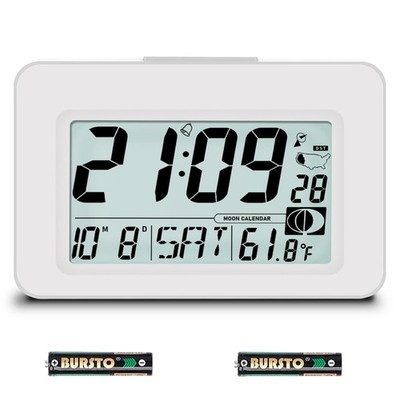 Handy Atomic Alarm Clock - 6'' Battery Operated Digital Clock with Seconds, S...
