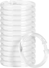 Shower Curtain Rings-12 Pack- Plastic Shower Curtain Hooks O-Shaped Rings Hook