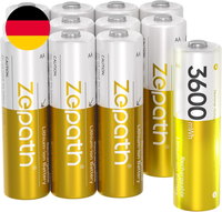 Wiederaufladbare AA Lithium Akkus 1.5V 3600Mwh, 12 Pack | 12 AA Akkus, 3600Mwh H