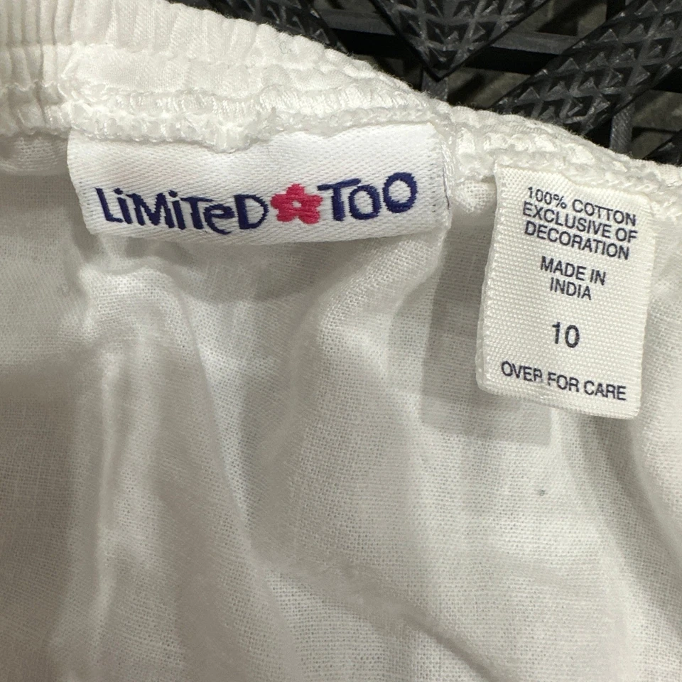 Falda midi limitada Too blanca con capas de encaje recortada niños talla 10 algodón Foto 4 de 4