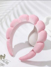 2pcs Skincare Headband for Washing Face, Makeup, Spa - Cute Pink Blue Puffy