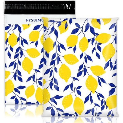 100Pcs Lemon Leaf Poly Mailer 10 x 13 Inch Summer Yellow Blue Mailing Bag Sel...