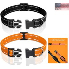 Replacement Shock Collar Strap with Metal Ring, Reflective Nylon, Black/Orang...