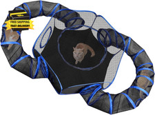 Outdoor Cat Enclosures Playground with 2 Circle Playpen Tunnels Catio, outside H