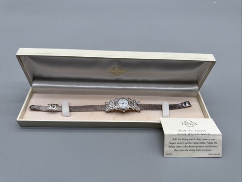 Designer Lenox Sterling Silver 925 Crystal Butterfly Watch Bracelet in Box