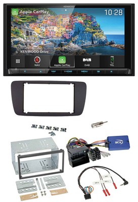 Kenwood Bluetooth Lenkrad 2DIN USB TMC DAB Navigation für Seat Ibiza ab 08 azaba