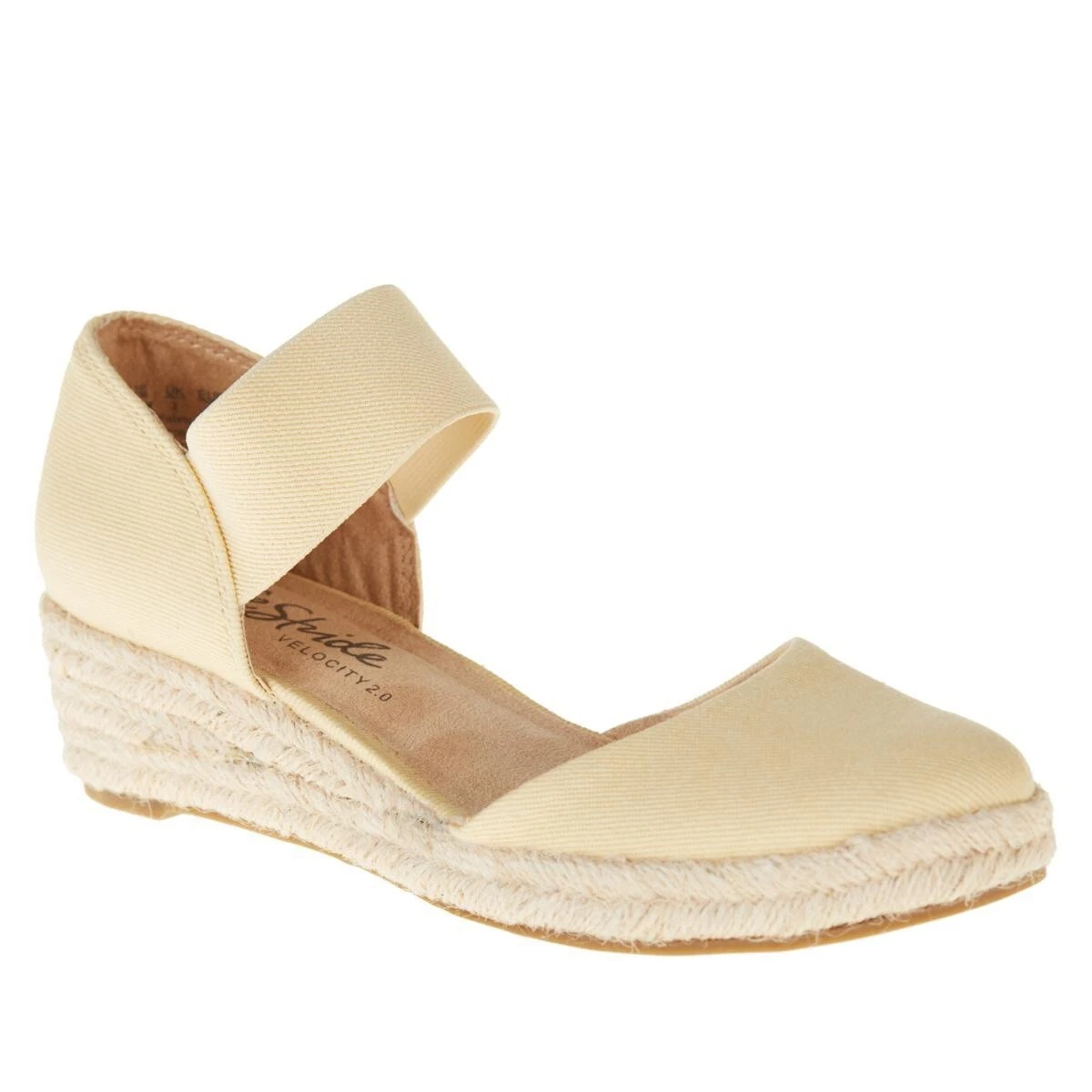 Life Stride Velocity 2.0 Women's Kaylee Espadrille Wedge Sandal ALMOND SIZE 9.5W