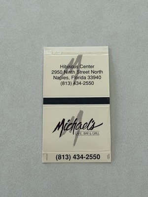 Michaels Cafe Bar Grill Naples Florida Matchbox Cover 1C