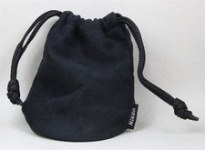Genuine NIKON BLACK SUEDE LENS POUCH SOFT CASE 5.5" Tall x 3.5" Inside Diameter