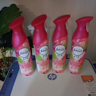 4 PACK Febreze Air Effects Odor-Fighting Air Freshener Passion Papaya, 8.8 oz