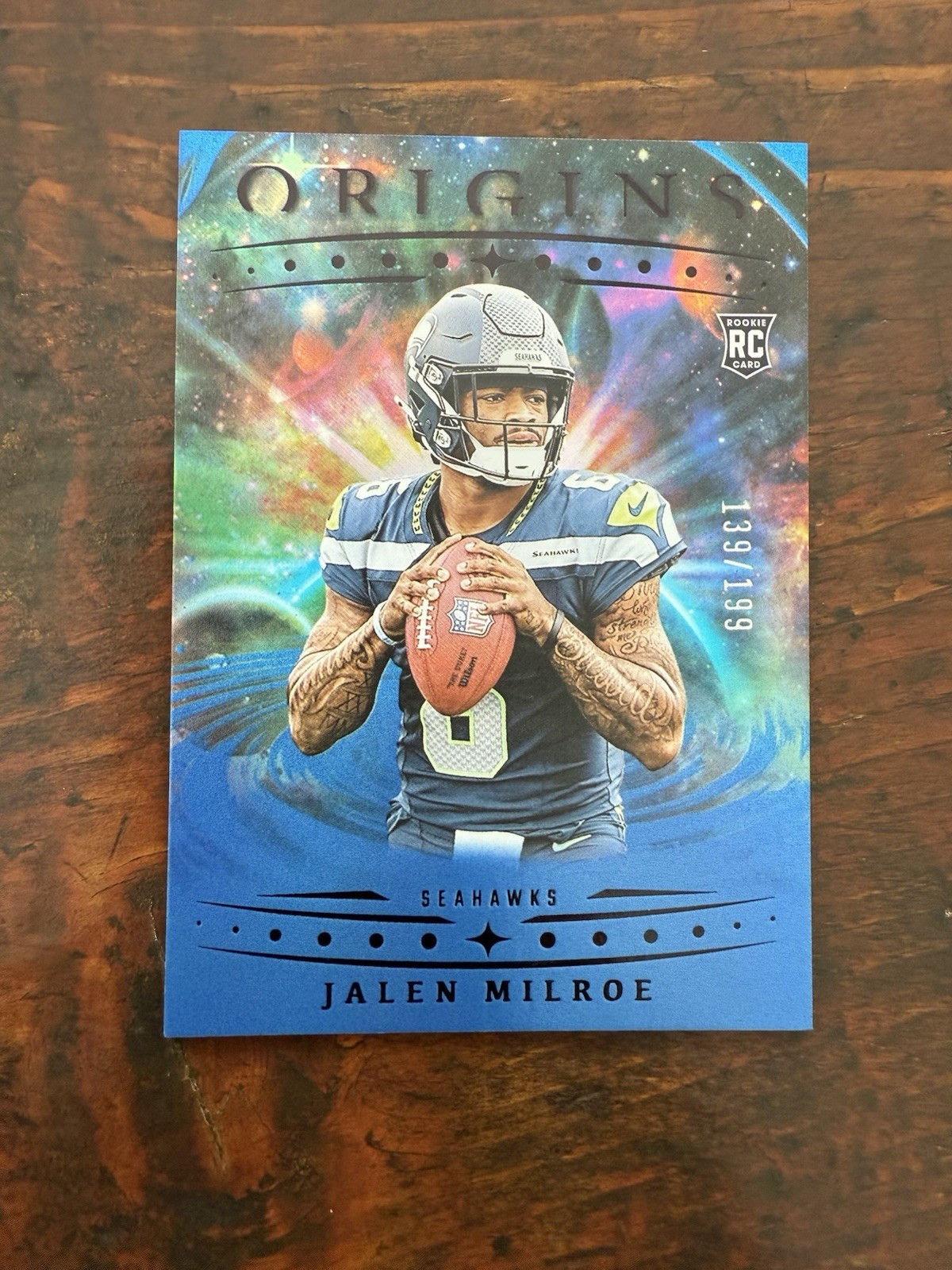2025 Panini Origins Rookie Jalen Milroe #103 RC Holo Blue / 199 Color Match