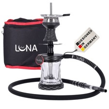 Luna Hookah Vacanza Shisha Wasserpfeife Komplett Set Black with cutting