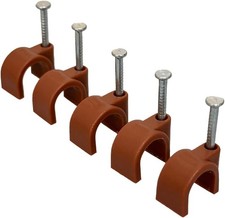 Image of Brown Round Cable Clips (10mm)