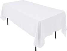 60 x 126-Inch Rectangular Polyester Tablecloth - Made in USA - Wrinkle-Resistant