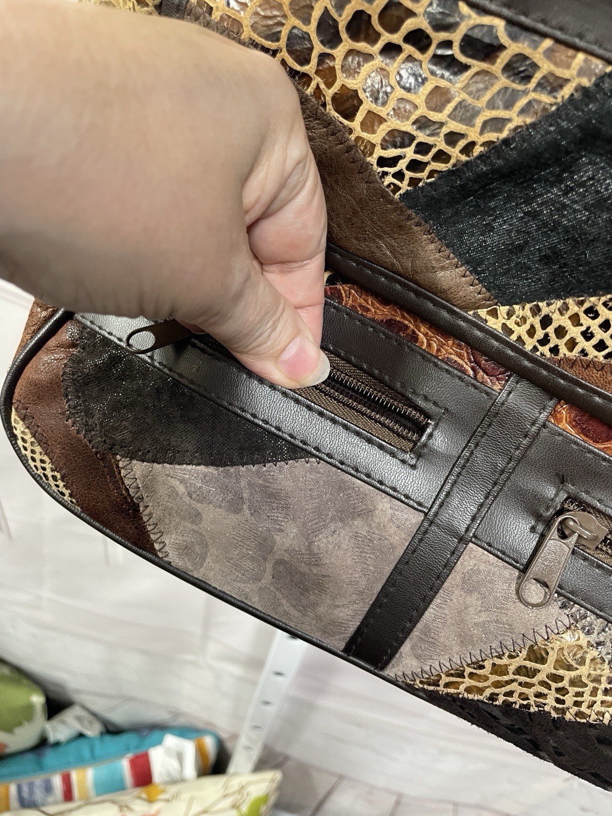 Leather Patchwork Mixed Animal Prints Colors Y2K … - image 13