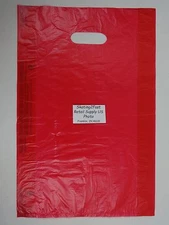 200 Qty. 12 x 3 x 18 Red High-Density Plastic Merchandise Bag w /  Handle