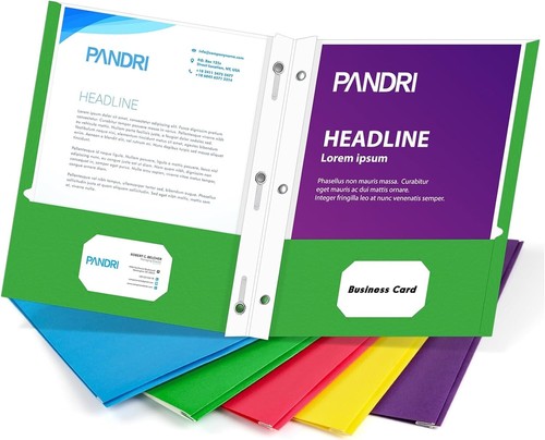 Large Capacity 100 Pack Two Pocket Folders - Multi-Color Organization Solution - Picture 3 of 9