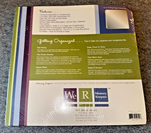 25 We R Memory Keepers 12x12 Ring Page Protectors Sleeves Scrapbooking - Picture 2 of 2