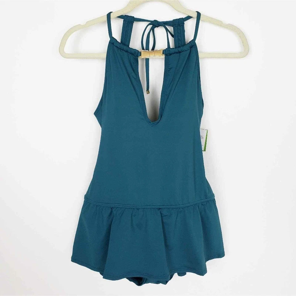 NWT Women's Size M Kate Spade Crescent Bay Swimdress Green Foliage - Image 3 of 4