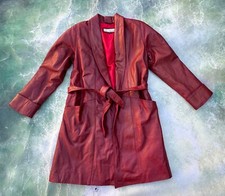 Vintage Excelled Women's Burgundy Leather Coat Jacket Size M.