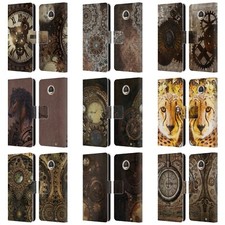 FUNDA LIBRO OFICIAL DE CUERO SIMONE GATTERWE STEAMPUNK PARA TELÉFONOS MOTOROLA 2