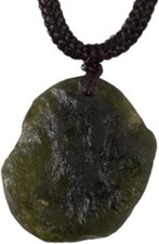 Moldavite Necklace,Czech Meteorite Stone Certified Healing Crystal Pendant