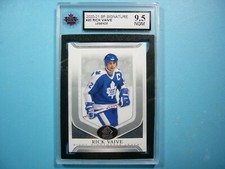 2020/21 UPPER DECK SP SIGNATURE LEGENDS HOCKEY CARD #80 RICK VAIVE KSA 9.5 NGM
