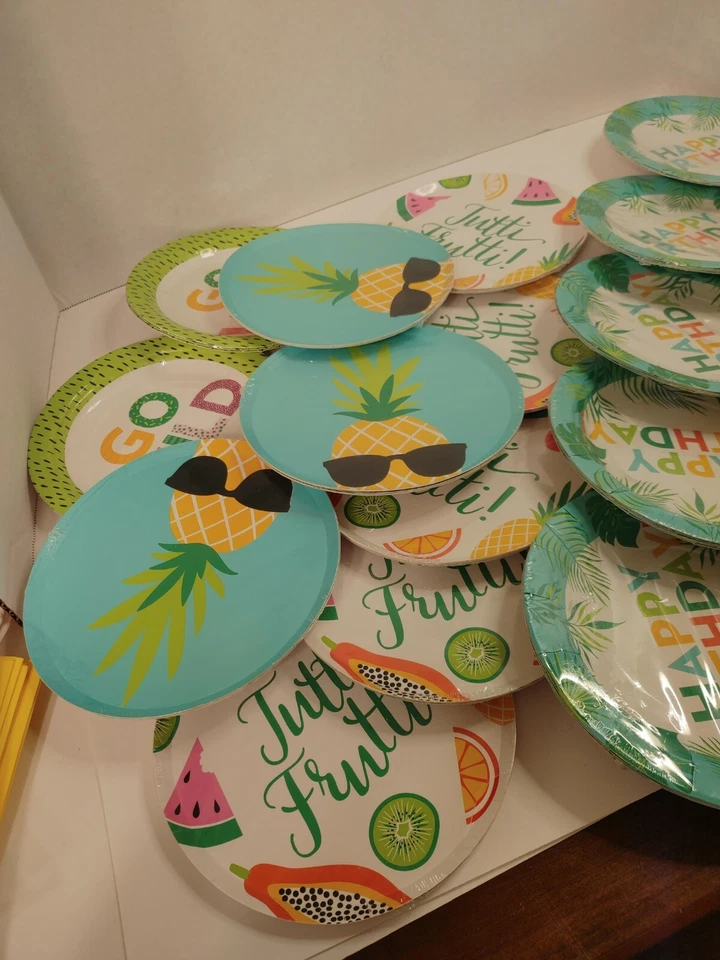 Lote de 20 juegos de 6 platos de fiesta temáticos tropicales Foto 3 de 3