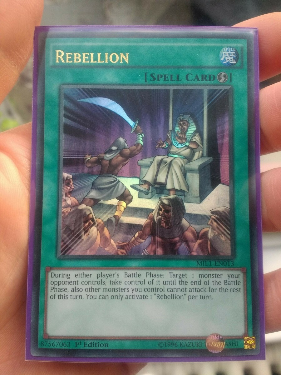 rebellion yugioh card MIL1-EN013 Rebellion Ultra Rare 1st edition Mint YuGiOh Card new sleeved
