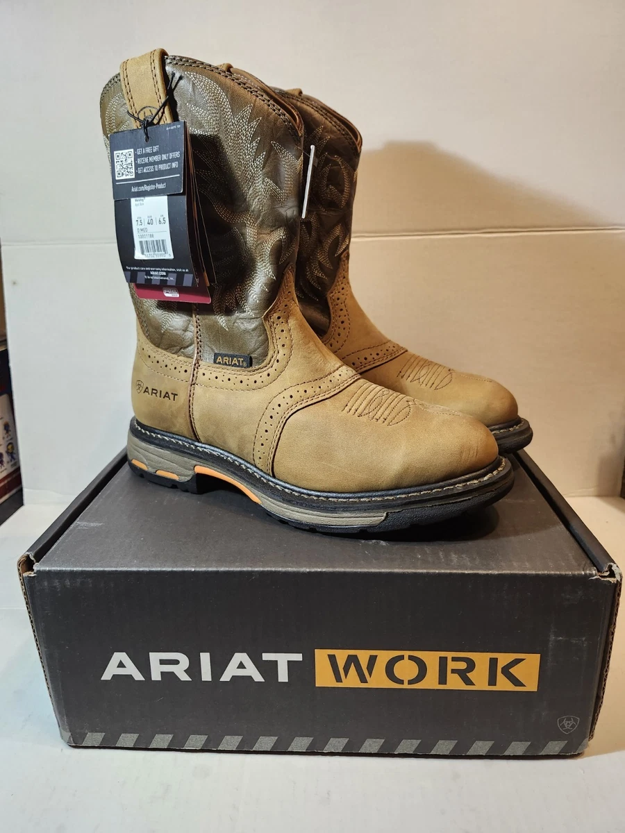 Ariat Men s Workhog Pull On Work Boot Aged Bark eBay