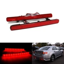 2x Red Lens Bumper Reflector LED Tail Stop Brake Light For 09-14 Acura TSX Sedan