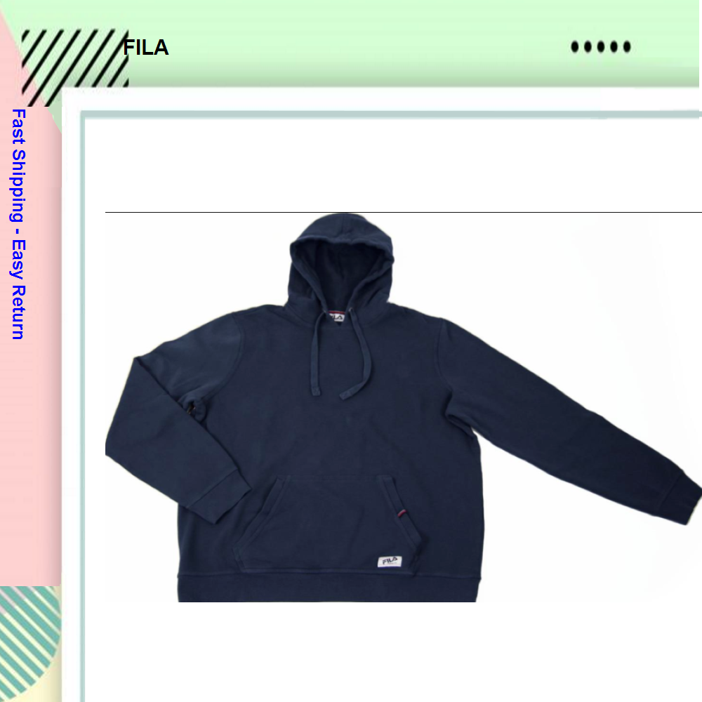 FILA Pullover in Pile da Uomo con Cappuccio Allenamento Navy XXL