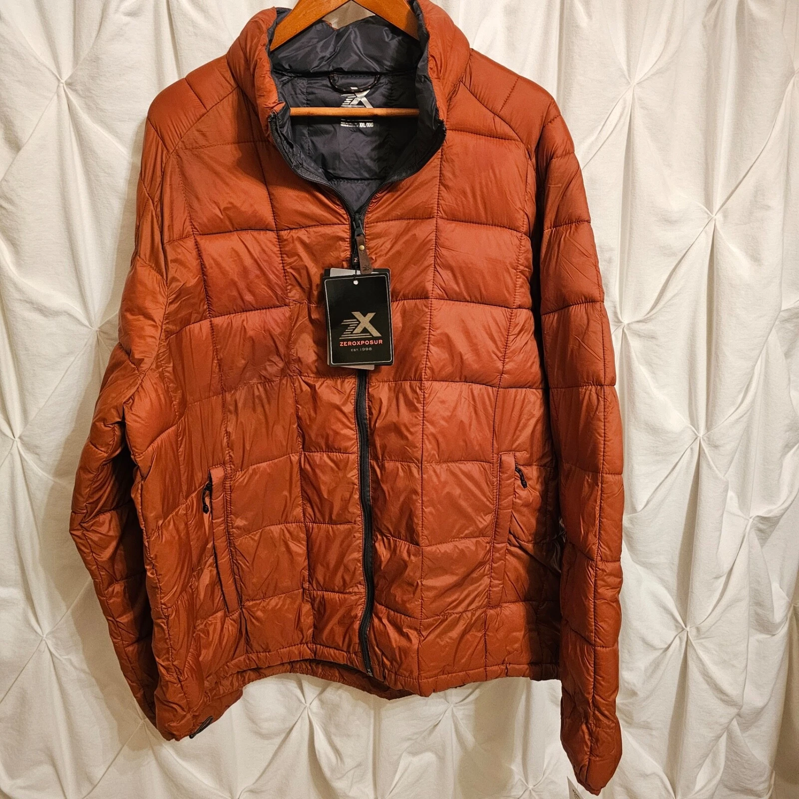 ZeroXposur Men's Orange Quilted Puffer Jacket Size XXL Full Zip ThermoCloud NWT
